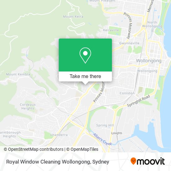 Royal Window Cleaning Wollongong map