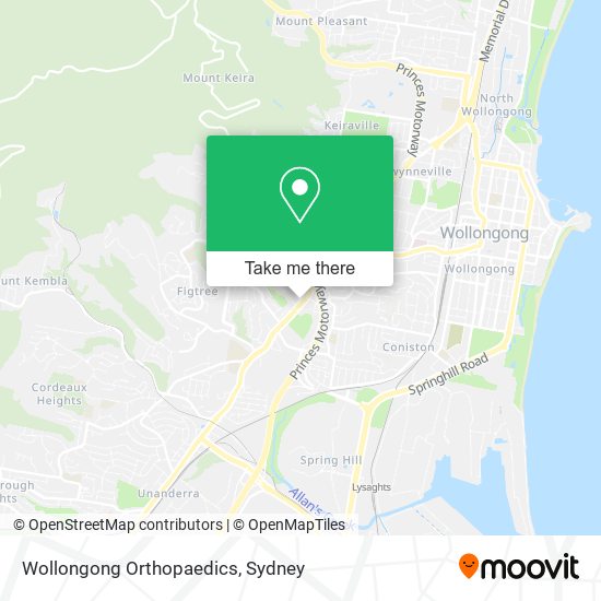Wollongong Orthopaedics map