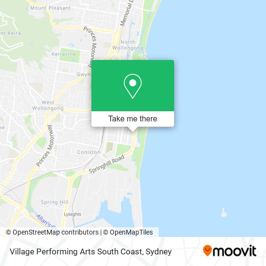 Village Performing Arts South Coast map