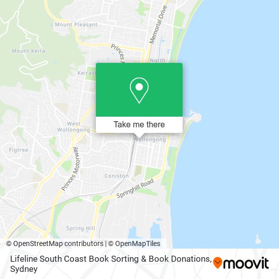 Mapa Lifeline South Coast Book Sorting & Book Donations