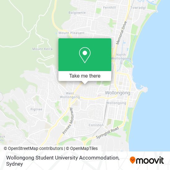 Wollongong Student University Accommodation map