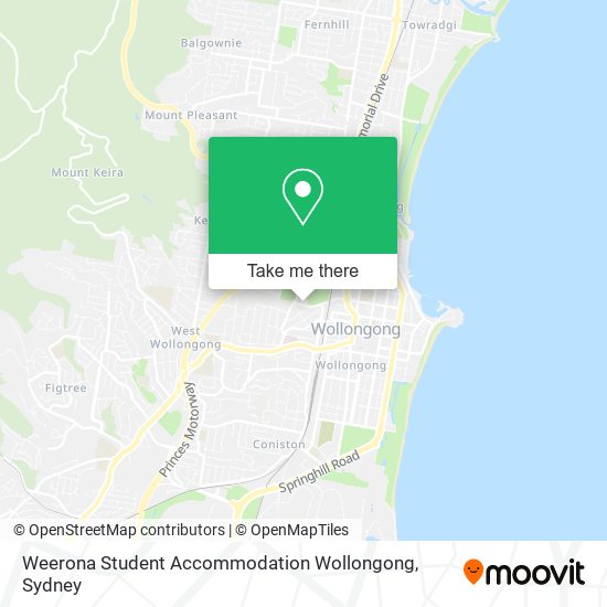 Weerona Student Accommodation Wollongong map