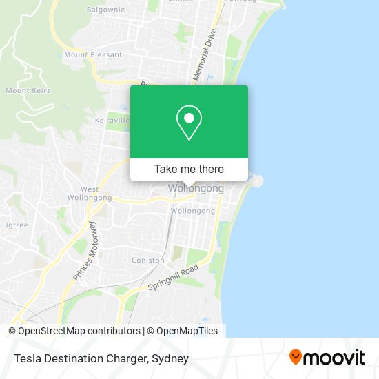 Tesla Destination Charger map