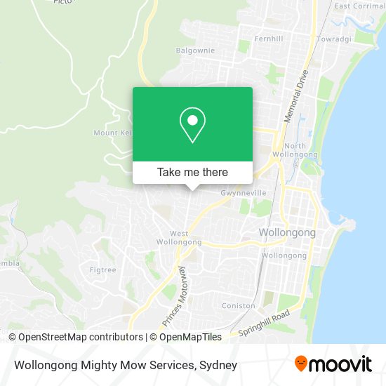 Mapa Wollongong Mighty Mow Services