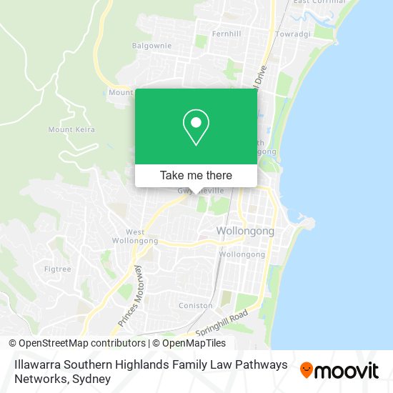 Mapa Illawarra Southern Highlands Family Law Pathways Networks