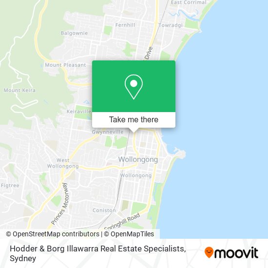 Hodder & Borg Illawarra Real Estate Specialists map