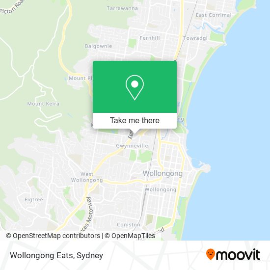 Wollongong Eats map