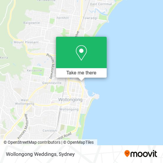 Mapa Wollongong Weddings