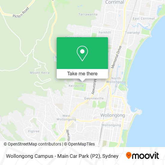 Mapa Wollongong Campus - Main Car Park (P2)