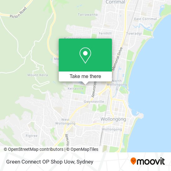 Mapa Green Connect OP Shop Uow