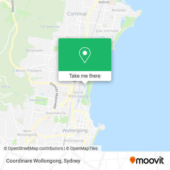 Coordinare Wollongong map