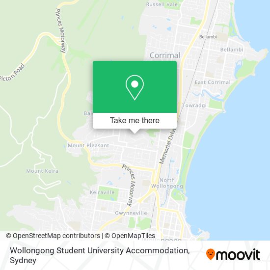 Wollongong Student University Accommodation map