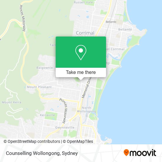 Counselling Wollongong map