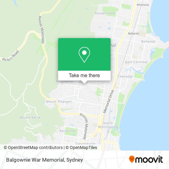 Balgownie War Memorial map