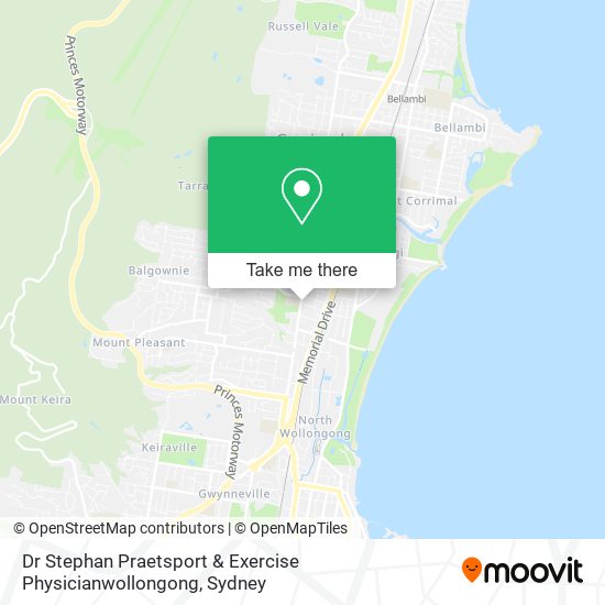 Mapa Dr Stephan Praetsport & Exercise Physicianwollongong