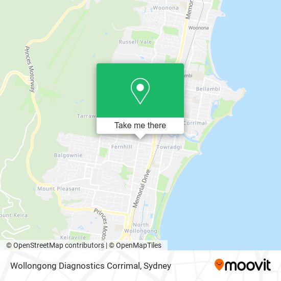 Mapa Wollongong Diagnostics Corrimal