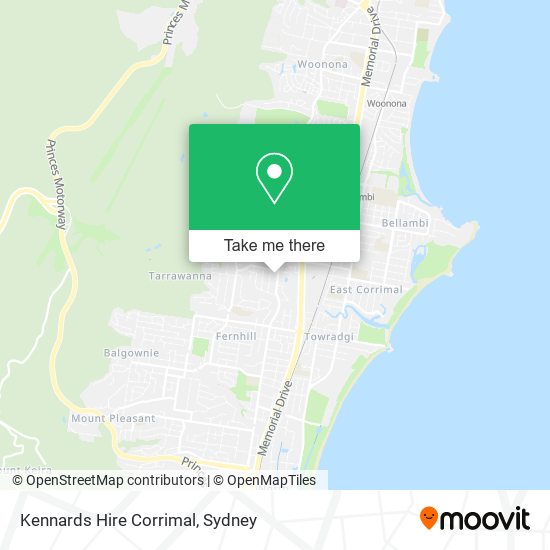 Mapa Kennards Hire Corrimal