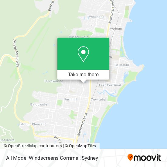 All Model Windscreens Corrimal map