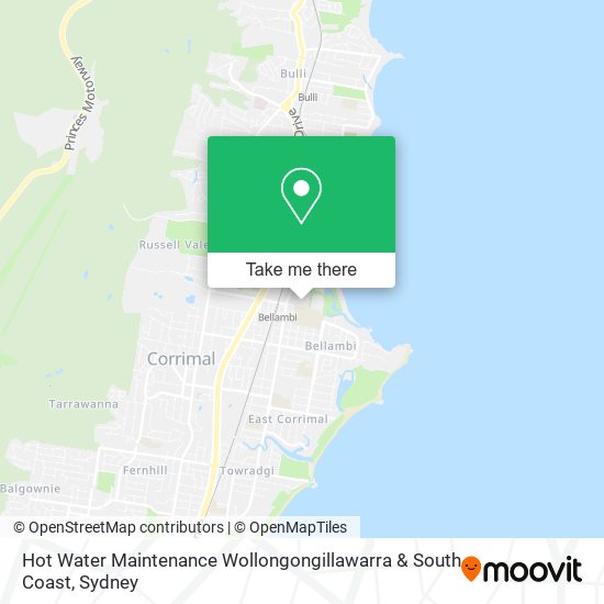 Hot Water Maintenance Wollongongillawarra & South Coast map