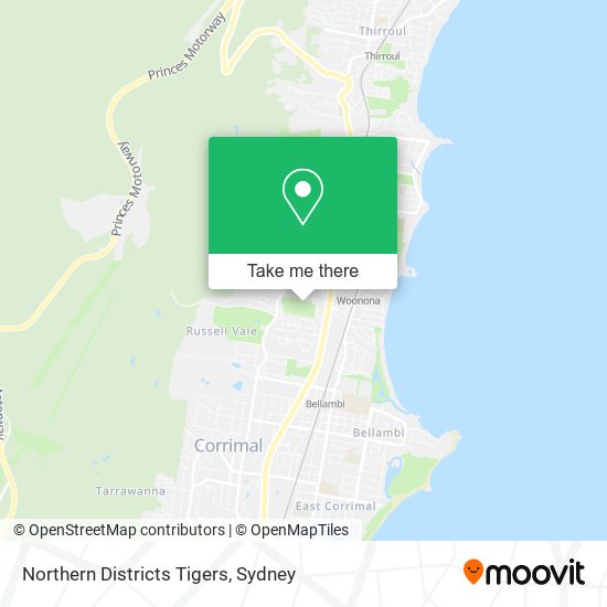 Mapa Northern Districts Tigers