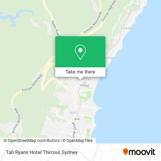 Mapa Tab Ryans Hotel Thirroul