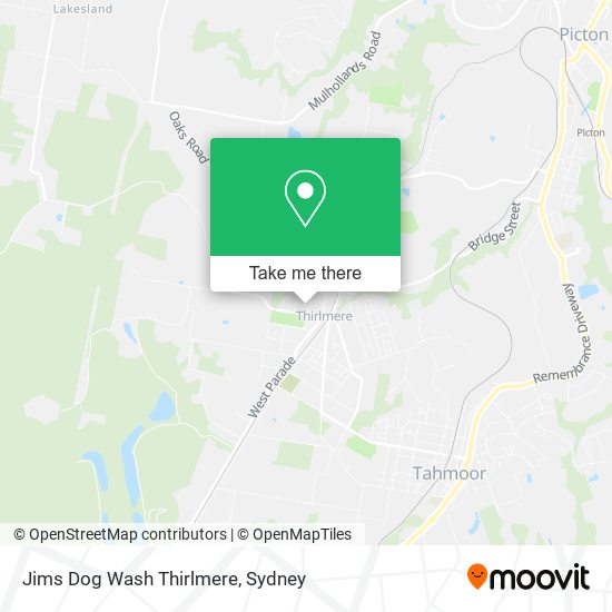 Jims Dog Wash Thirlmere map