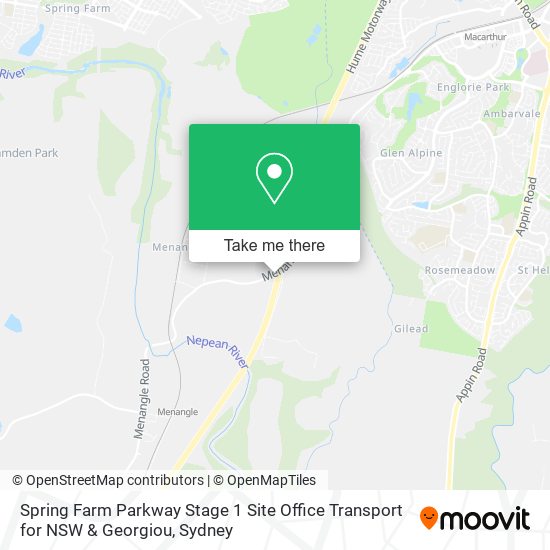 Mapa Spring Farm Parkway Stage 1 Site Office Transport for NSW & Georgiou