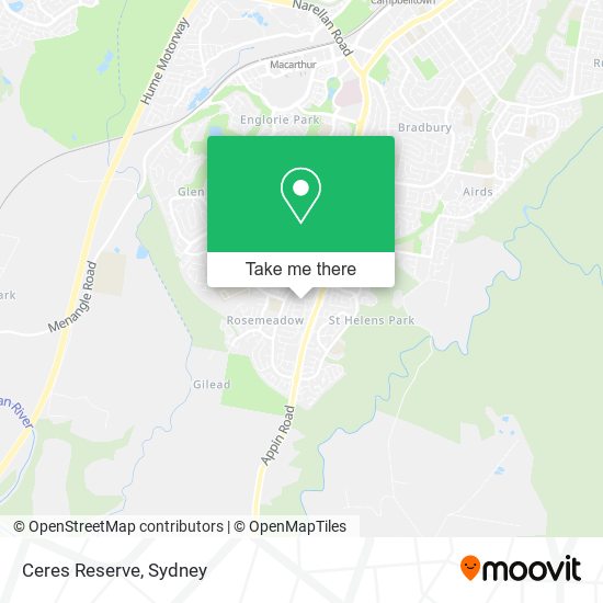 Ceres Reserve map
