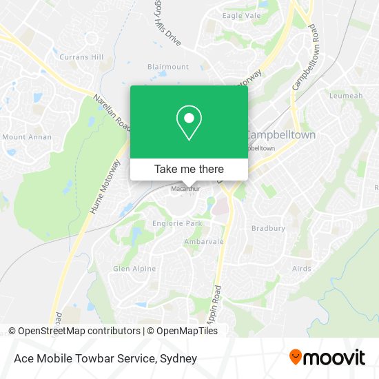 Ace Mobile Towbar Service map