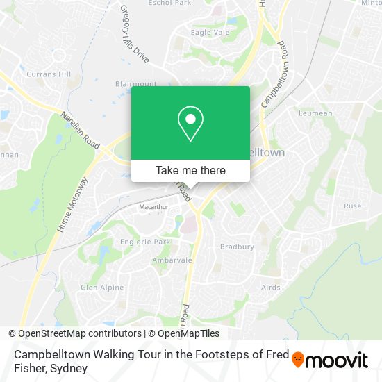Campbelltown Walking Tour in the Footsteps of Fred Fisher map