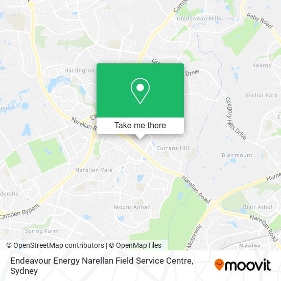 Mapa Endeavour Energy Narellan Field Service Centre