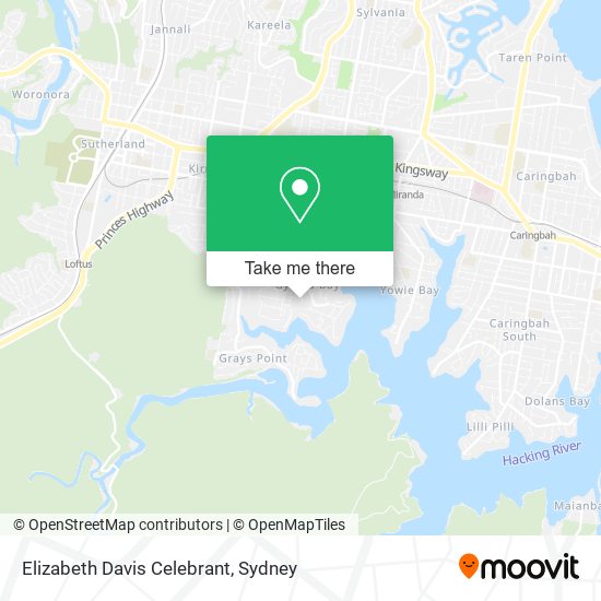 Elizabeth Davis Celebrant map