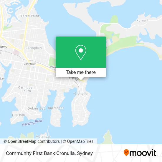 Mapa Community First Bank Cronulla