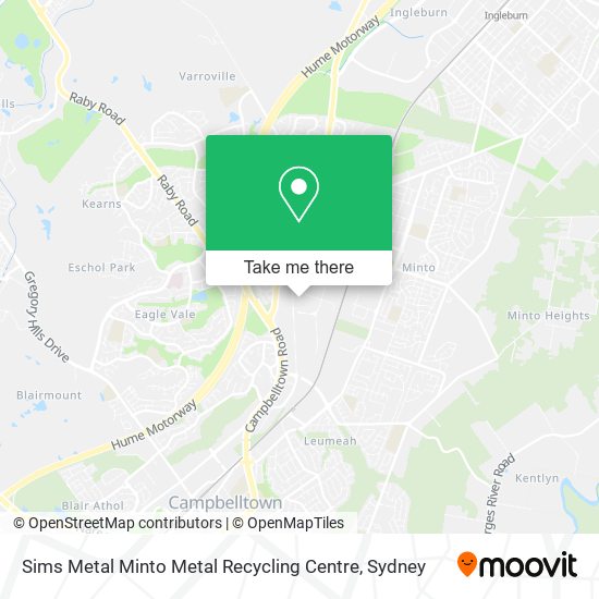 Mapa Sims Metal Minto Metal Recycling Centre