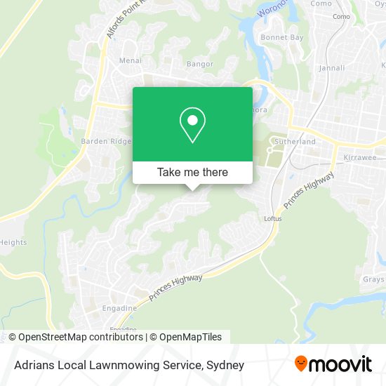 Mapa Adrians Local Lawnmowing Service