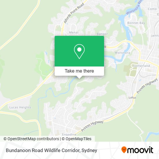 Mapa Bundanoon Road Wildlife Corridor