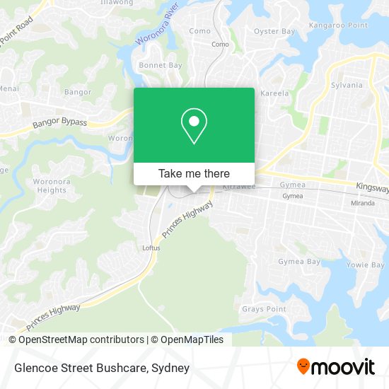 Mapa Glencoe Street Bushcare