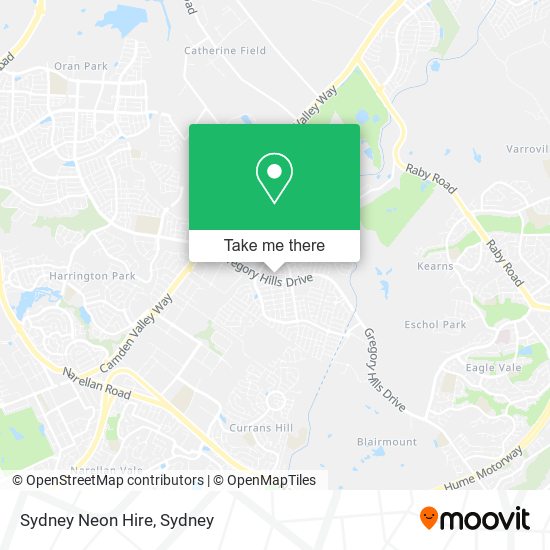 Sydney Neon Hire map