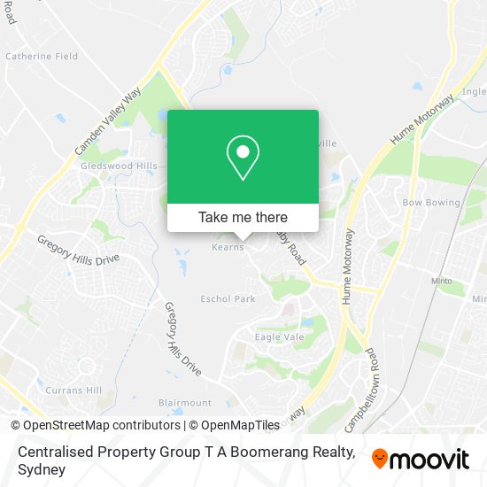 Mapa Centralised Property Group T A Boomerang Realty