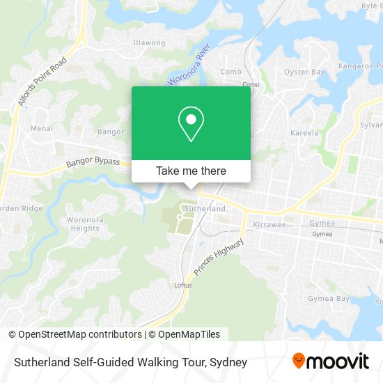 Mapa Sutherland Self-Guided Walking Tour