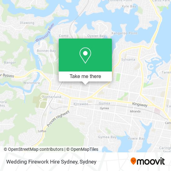 Wedding Firework Hire Sydney map