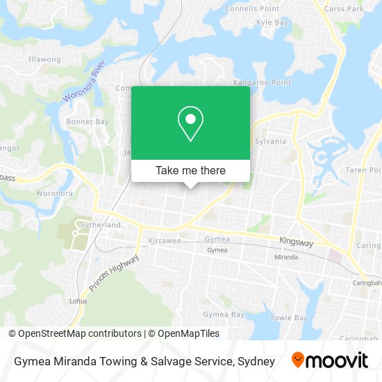 Mapa Gymea Miranda Towing & Salvage Service