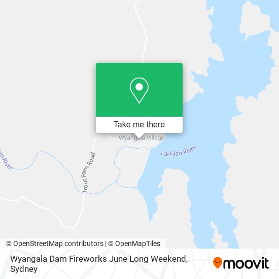 Wyangala Dam Fireworks June Long Weekend map