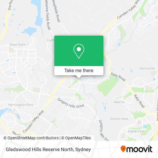 Gledswood Hills Reserve North map