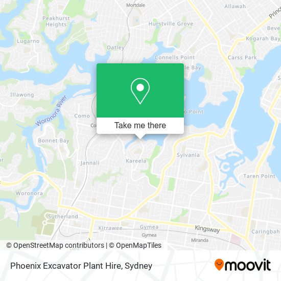 Phoenix Excavator Plant Hire map