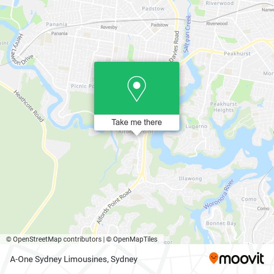A-One Sydney Limousines map