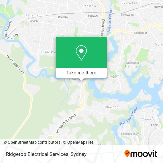 Mapa Ridgetop Electrical Services