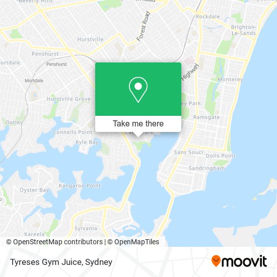 Tyreses Gym Juice map