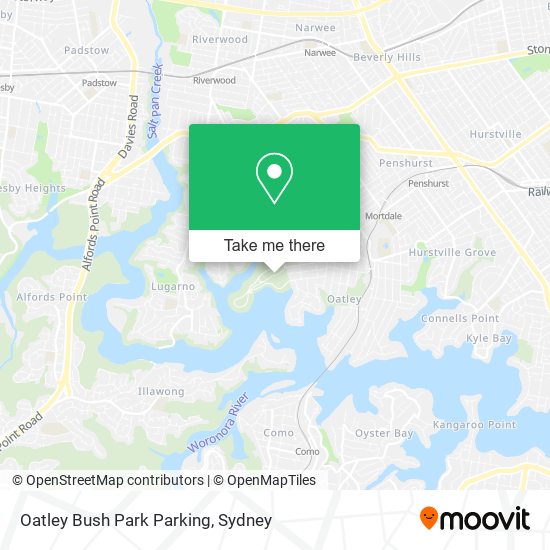 Mapa Oatley Bush Park Parking