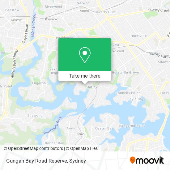 Gungah Bay Road Reserve map